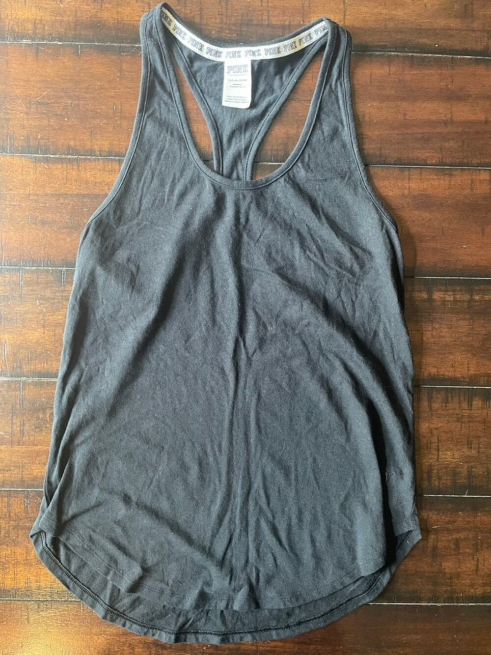 Victoria’s Secret PINK Black Racerback Sleep Tank Top Size Small